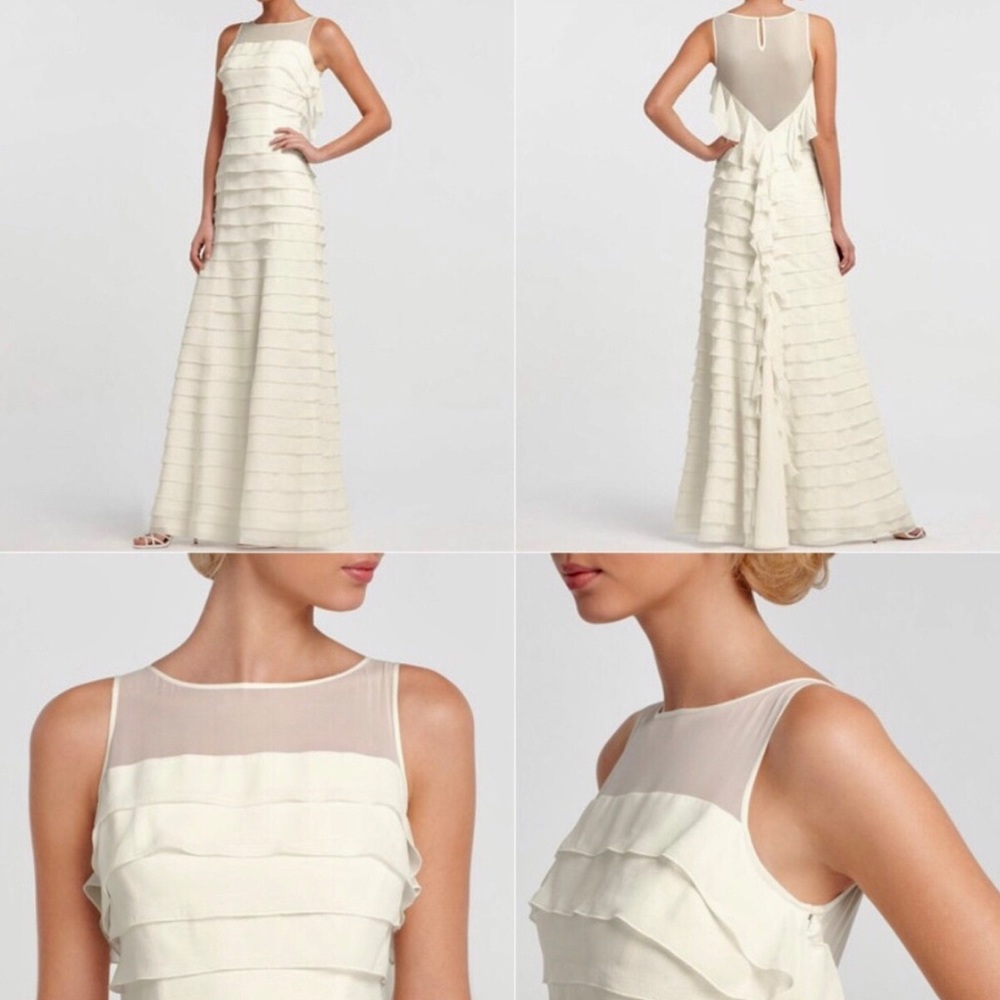 Stunning Ann Taylor Ivory Tiered Wedding Dress